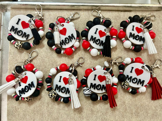 I love Mom bracelet, keychain Charm